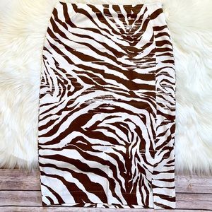 Lafayette 148 New York Animal Print Midi Skirt
